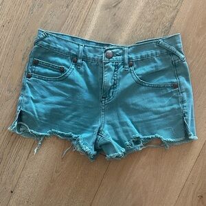 Free People Teal Jean Shorts